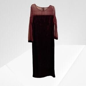 SHEIN Cranberry Crushed Velvet Plus Size 3x Gown Dress Formal Holiday Wedding